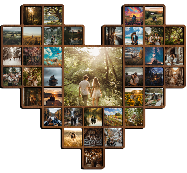 Magnetic Photo Frame 'Heart for 38 Moments' 58x51cm/49x43cm