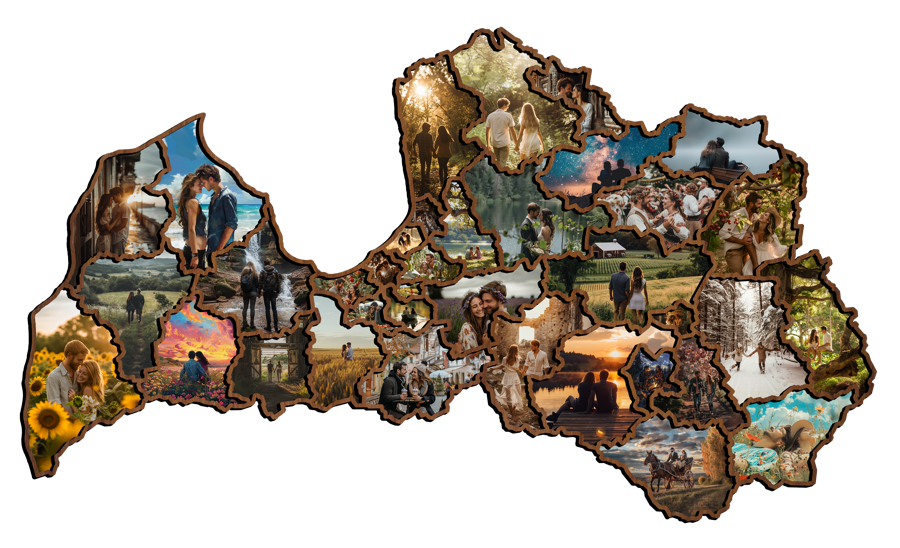 Magnetic Photo Frame 'Latvijas Novadi' 80x46cm
