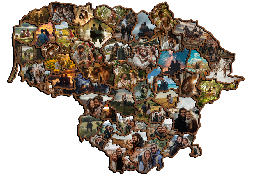 Magnetic Photo Frame 'Lietuva: Lietuvos Savivaldybės' 75x55cm
